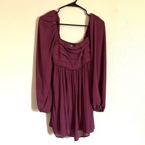 Abercrombie & Fitch Long-Sleeve Ruffle Front Dress